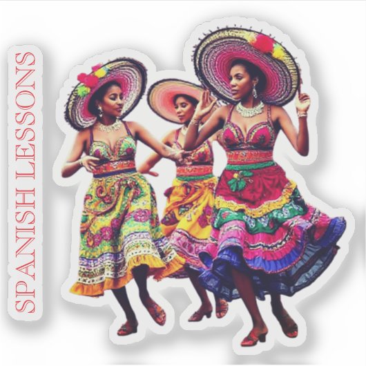 SPANISH LESSONS STICKER (Voorkant)