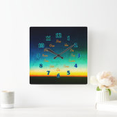 Spanish Letters Square Wall Clock Vierkante Klok (Huis)