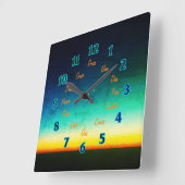 Spanish Letters Square Wall Clock Vierkante Klok (Hoek)