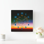 Spanish Letters Square Wall Clock Vierkante Klok (Huis)