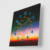 Spanish Letters Square Wall Clock Vierkante Klok (Hoek)