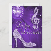 Spanish Lilac Disco Ball & Sparkle Heels Sweet 16 Kaart (Voorkant)