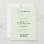 SPANISH Lime Green Damask Quinceañera Invitación Kaart (Achterkant)