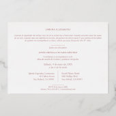 Spanish Luxury Lace Effect Frame Mis XV Años Photo Folie Uitnodiging (Achterkant)