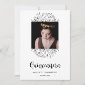 Spanish Luxury Wildflowers Frame Quinceañera Photo Kaart (Voorkant)