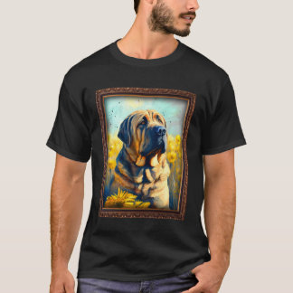 Spanish Mastiff Painting Sunflower Flower Mom Wome T-shirt