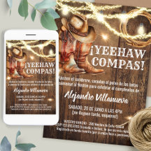 Spanish Mexican Cowboy Cumpleaños Vaquero