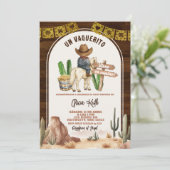 Spanish Mexican Wild West Cowboy Baby Shower Kaart (Staand voorkant)