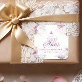 Spanish Mis XV Exquisite Floral Orchids Bouquets Vierkante Sticker