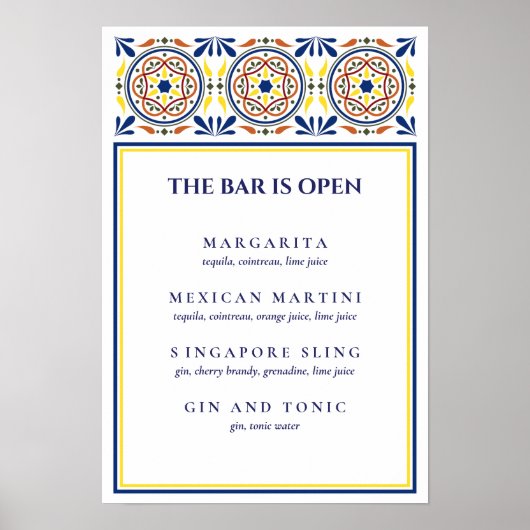 Spanish Navy Yellow Tegel Signature Cocktail VF Poster (Voorkant)