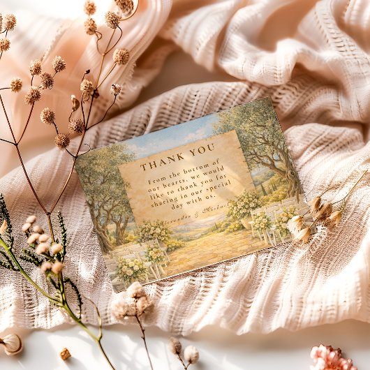 Spanish Olive Grove Wedding Bedankkaart