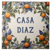 Spanish Oranges Custom House Name Plaque Sign Tegeltje (Voorkant)