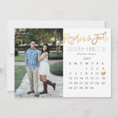 Spanish Photo Save the Date Calendar vals gold Kaart (Voorkant)