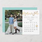 Spanish Photo Save the Date Calendar vals gold Kaart (Voorkant / Achterkant)