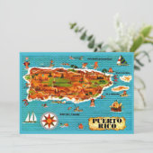 Spanish Puerto Rico 5x7 Map Postcard Bedankkaart (Staand voorkant)
