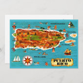 Spanish Puerto Rico 5x7 Map Postcard Bedankkaart (Voorkant / Achterkant)