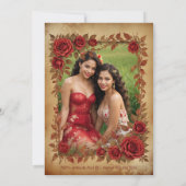 Spanish Quinceañeras Vintage Romantic Photo Kaart (Achterkant)