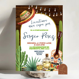 Spanish Raise a glass for Tequila Birthday Kaart