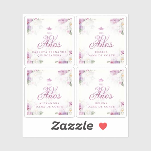Spanish Romantic Exquisite Floral Orchids Bouquets Sticker (Vel)
