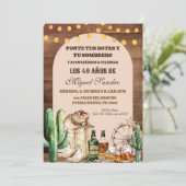 Spanish Rustic Wood whiskey Cowboy  Adult Man Kaart (Staand voorkant)