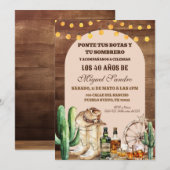 Spanish Rustic Wood whiskey Cowboy  Adult Man Kaart (Voorkant / Achterkant)