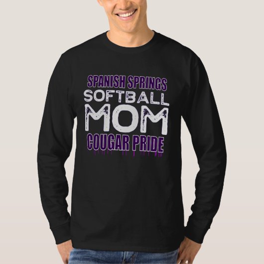 Spanish Springs Softball Mom  Cougar Pride T-shirt (Voorkant)