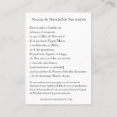 Spanish St. Andrew Christmas Novena  Plaatskaartje (Achterkant)