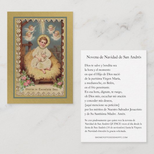 Spanish St. Andrew Christmas Novena  Plaatskaartje (Voorkant / Achterkant)