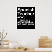 Spanish Teacher Definition Funny School Poster (Keuken)