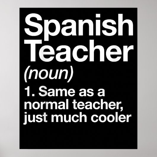 Spanish Teacher Definition Funny School Poster (Voorkant)