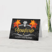 Spanish Thanksgiving Grateful Blessings Chalkboard Feestdagen Kaart (Voorkant)