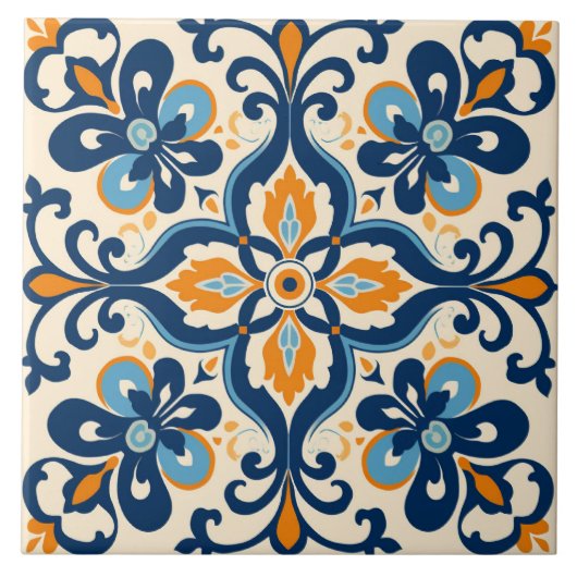 Spanish Tile Mediterranean Ceramic Tile Tegeltje (Voorkant)
