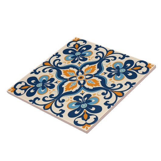 Spanish Tile Mediterranean Ceramic Tile Tegeltje (Zijkant)