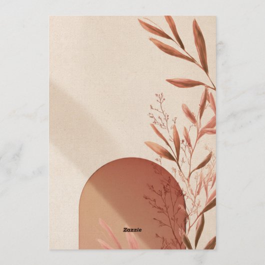 Spanish Wedding Invitation Terracotta Arch Olive Kaart (Achterkant)