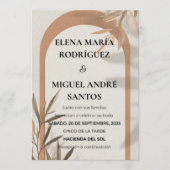 Spanish Wedding Invitation Terracotta Arch Olive Kaart (Voorkant)