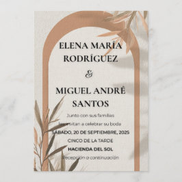 Spanish Wedding Invitation Terracotta Arch Olive Kaart