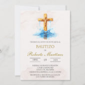 Spanish with blue cross baptism kaart (Voorkant)