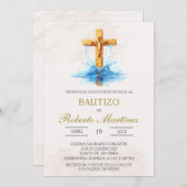 Spanish with blue cross baptism kaart (Voorkant / Achterkant)