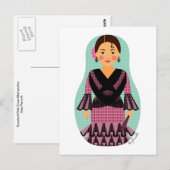 Spanjaard Roze Jurk Matryoshka Briefkaart (Voorkant / Achterkant)