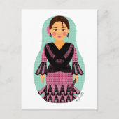 Spanjaard Roze Jurk Matryoshka Briefkaart (Voorkant)