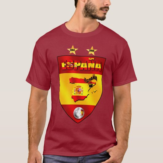 Spanje 1964 2008 Futbol embleemschild T-shirt (Voorkant)