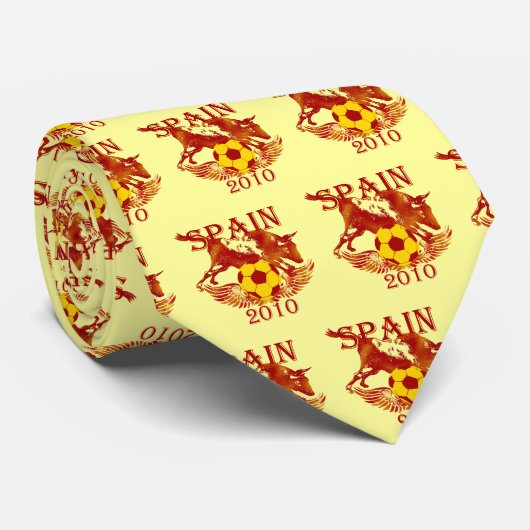 Spanje 2010 Grunge futbol logo La Furia stropdas (Opgerold)