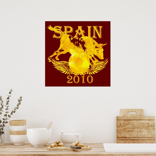 Spanje 2010 Uitgebreide poster voor voetbalfans (Keuken)