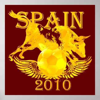 Spanje 2010 Uitgebreide poster voor voetbalfans
