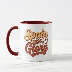 Spanje 2026 Glory Vintage Voetbal Koffiemok Mok