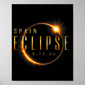 Spanje 2026 Totale Zonsverduistering 08 12 26 Zons Poster