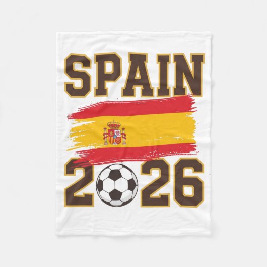 Spanje 2026 Voetbal Design Fleece Deken (Voorkant)