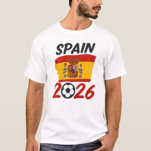 Spanje 2026 Voetbalfanontwerp met vlagkleuren T-shirt