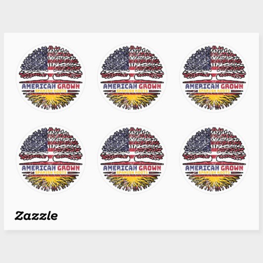 Spanje - Amerikaanse Amerikaanse Amerikaanse Ameri Ronde Sticker (Vel)