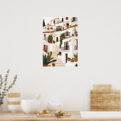 Spanje Andalusië Witte Dorp Kust Muurkunst Poster (Keuken)